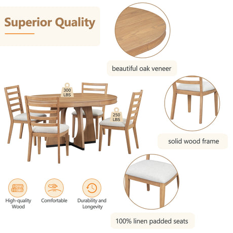 Round Dining Table Set For 4 With Chairs HouseOfZazla