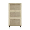 Modern Rattan 3 Door Shoe Rack Cabinet for Entryway HouseOfZazla