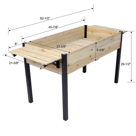 Raised Garden Bed With Metal Legs and Folding Storage Shelf HouseOfZazla