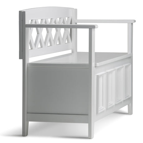 Amherst Solid Wood Entryway Storage Bench in White HouseOfZazla