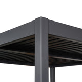 Byron Black Outdoor Pergola Aluminum with Adjustable Louvered Roof