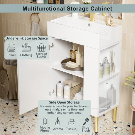 Bathroom Vanity, Combo Cabinet, Bathroom Storage Cabinet, Single Ceramic Sink HouseOfZazla