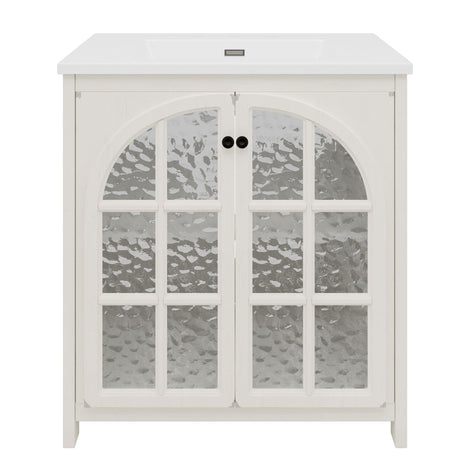 Vintage Farmhouse Bathroom Vanity with Ceramic Sink HouseOfZazla