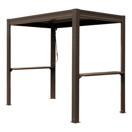 8x5 Ft Grill Louvered Pergola with Adjustable Roof and Built-in Gutter HouseOfZazla
