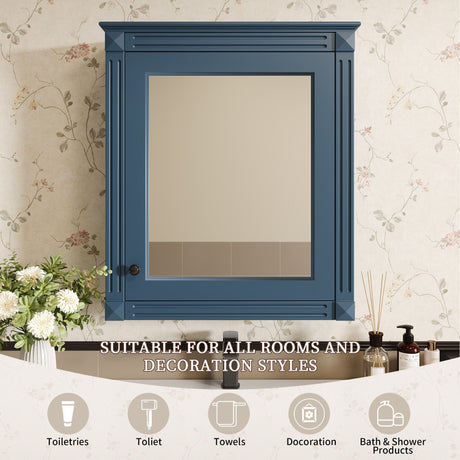 Wall Mounted Bathroom Storage Cabinet With Mirror, Medicine Cabinet With Height Adjustable Shelf HouseOfZazla