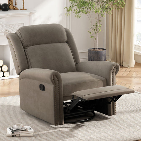 360 Degrees Swivel Manual Rocking Recliner with Adjustable Backrest HouseOfZazla