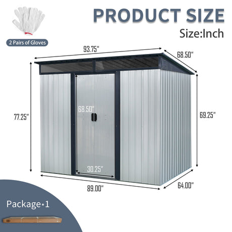 Outdoor Metal Storage Shed And Transparent Plate For Garden, Lawn HouseOfZazla