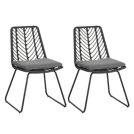 DEJA Chair 2PCS with 2 Cushions, Gray HouseOfZazla
