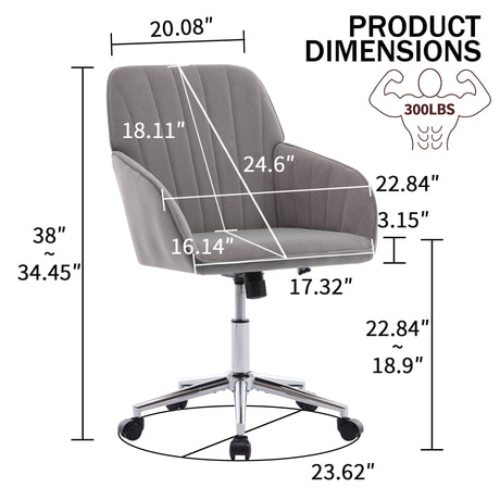 Adjustable Ergonomic Office Chair, Swivel Backrest Seat HouseOfZazla