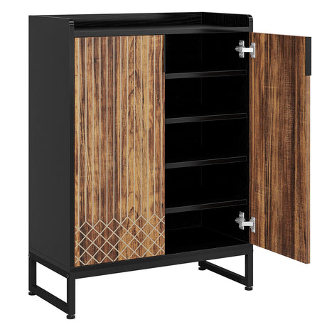 5 Tier Shoe Cabinet With Doors, Compact Entryway Storage Organizer HouseOfZazla