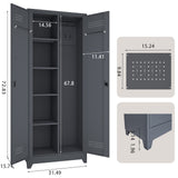 Gray And Metal Storage Cabinet