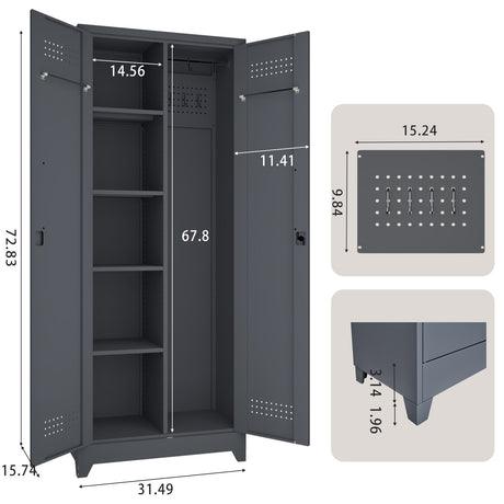 Gray And Metal Storage Cabinet HouseOfZazla