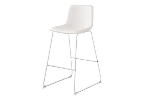 Bar Height Office Chair with Curved Backrest and Leather-Look Upholstery HouseOfZazla