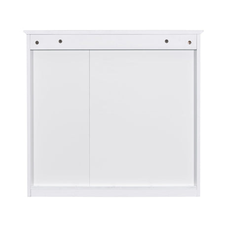 Bathroom Vanity With Medicine Cabinet, Royal Mirror Cabinet, Modern Bathroom Storage Cabinet With 2 Soft Closing Doors And 4 Drawers HouseOfZazla