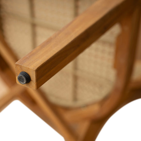 Netro Acacia Wood Dining Chair with Light Brown Wicker HouseOfZazla