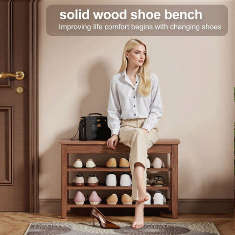 Multi Functional Double Layer Shoe Stool HouseOfZazla
