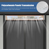 6x11FT Outdoor Resin Storage Shed with Transparent Windows & Louvered Vents