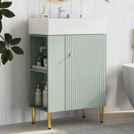 Bathroom Vanity, Combo Cabinet, Bathroom Storage Cabinet, Single Ceramic Sink HouseOfZazla