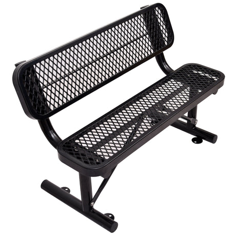 6' Outdoor Steel Bench With Backrest HouseOfZazla