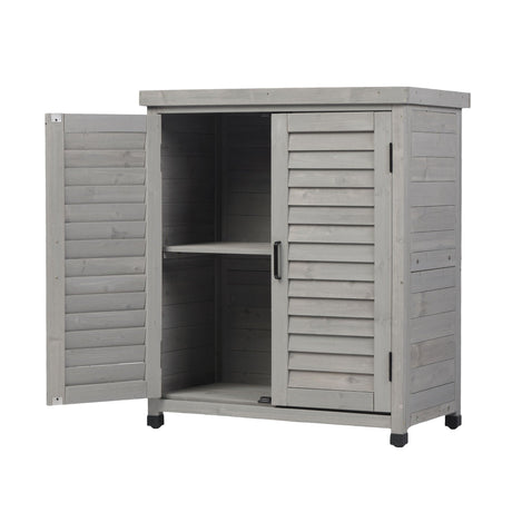 Potting Bench With Storage Cabinet And Metal Table Top For Outdoor HouseOfZazla