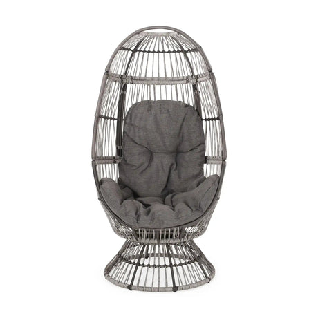 Patio Swivel Basket Egg Chair With Cushion HouseOfZazla