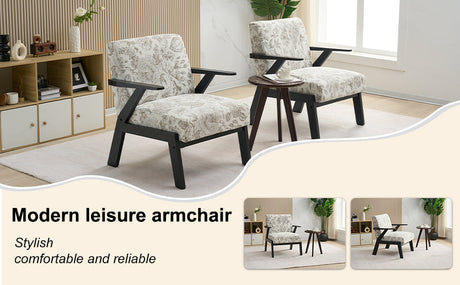 Mid-Century Modern Lounge Armchair - Seat Cushion (Beige + Grey) HouseOfZazla