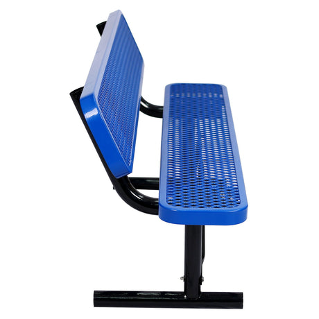 6' Outdoor Steel Bench With Backrest HouseOfZazla
