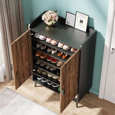Shoe Cabinet With Doors, 7 Tier Storage Organizer HouseOfZazla