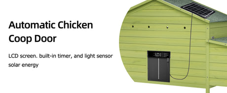 70" Automatic Chicken Coop with Solar-Powered Door HouseOfZazla