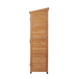 Outdoor Storage Shed With Vertical Tool Cabinet For Backyard