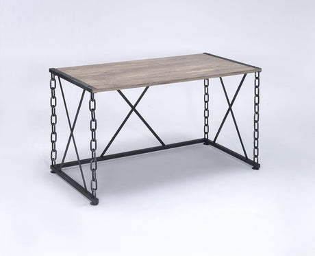 Jodie Console Table Rustic Oak / Antique Black HouseOfZazla