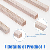 Balsa Wood Sticks 1/8 X 1/8 X 12 Inch Hardwood Square Dowels Unfinished Wooden Strips (60 Pieces) WoodArtSupply