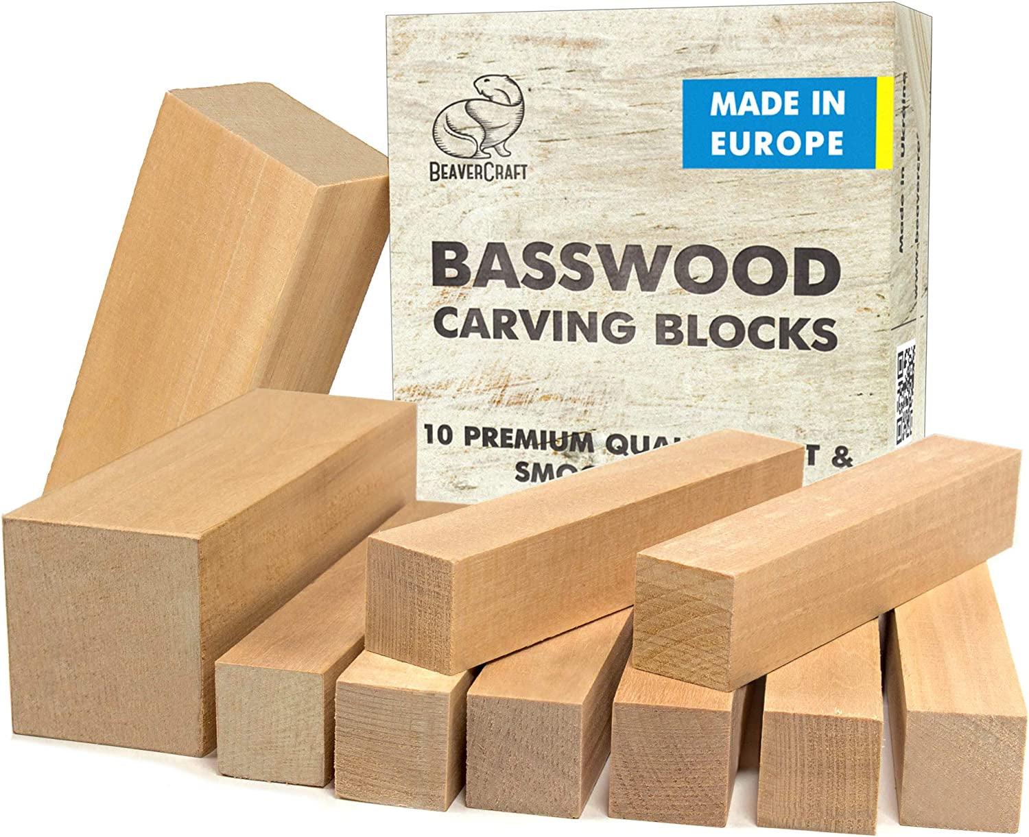 Basswood Carving Blocks Set for Wood Carving Blocks Whittling Wood Blocks for Carving - WoodArtSupply