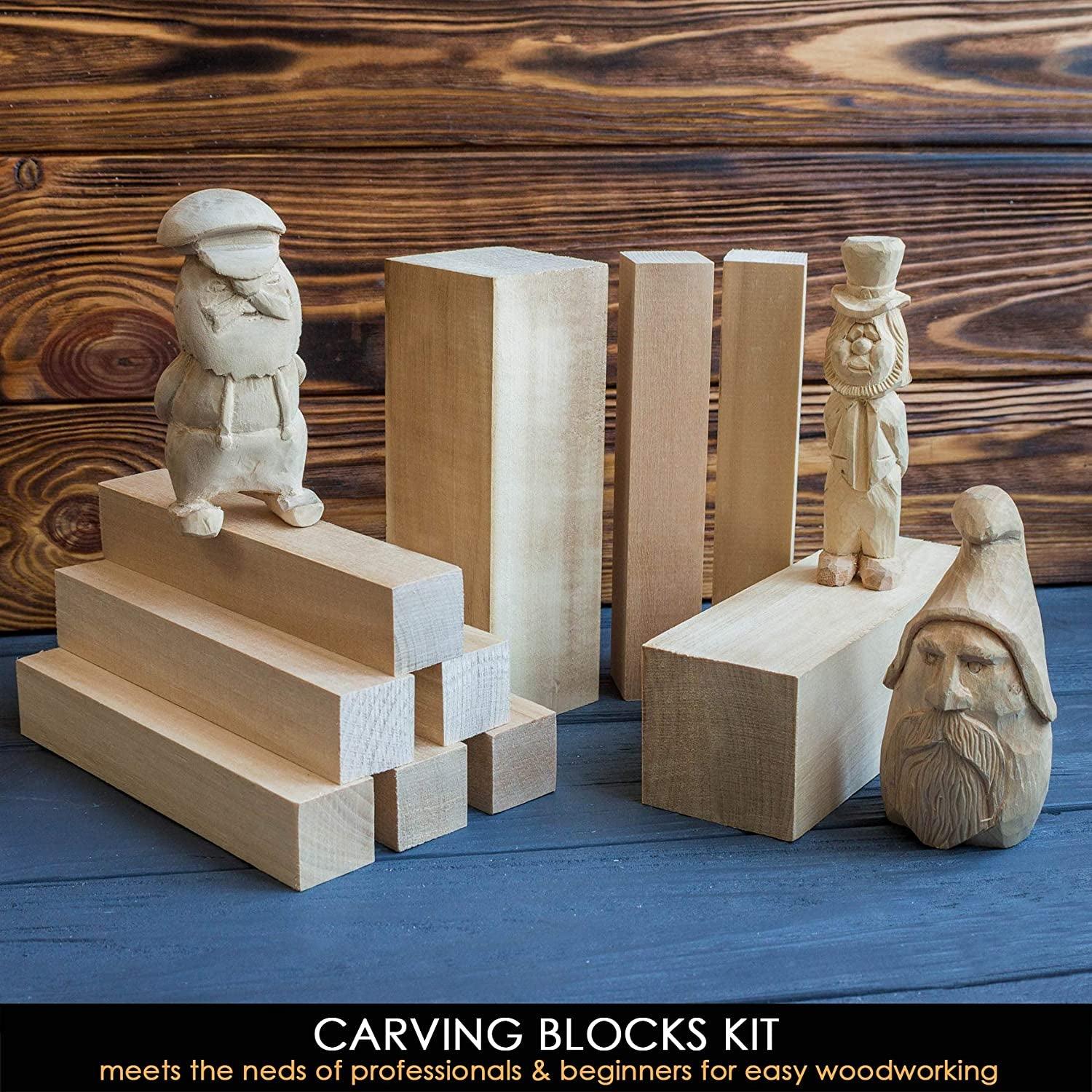 Basswood Carving Blocks Set for Wood Carving Blocks Whittling Wood Blocks for Carving WoodArtSupply