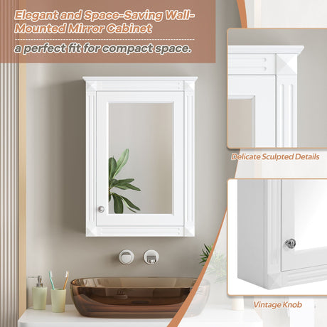 Wall Mounted Bathroom Storage Medicine Cabinet For Over Toilet With Mirror HouseOfZazla