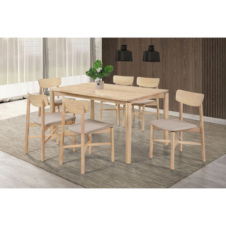 Svenstra - Rectangular Dining Table Set With Armless Side Chairs, Wood, Natural Walnut, 59 X 35.5 X 30 Inches HouseOfZazla