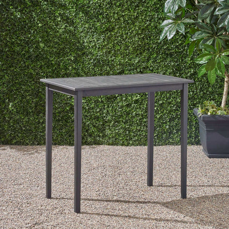 Outdoor Minimalist Acacia Wood Rectangle Bar Table HouseOfZazla