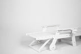 Lounge Chair Outdoor with Wood Texture, HDPE, Adjustable Backrest