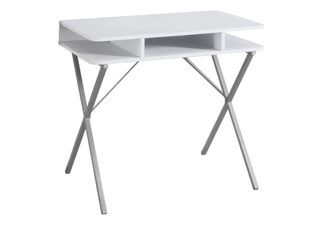 Computer Desk For Home Office, Laptop, Storage Shelves, Modern Convenient Design - White HouseOfZazla