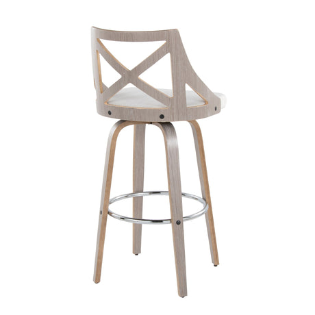Charlotte - Farmhouse Fixed Height Bar Stool With Round Footrest (Set of 2) HouseOfZazla