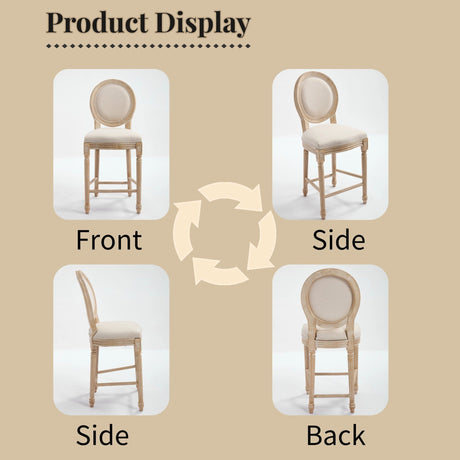 French Country 26'' Height Bar Chairs Set of 2 HouseOfZazla