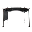 Outdoor Patio Pergola Gazebo - Steel Frame Sun Shelter With Retractable Canopy HouseOfZazla