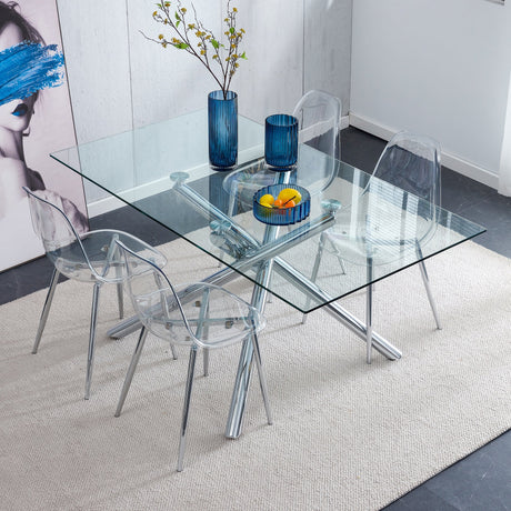 Modern Minimalist Transparent Dining Chair - 6-Piece Set HouseOfZazla