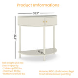 Demi Lune Console Table With 2 Storage Drawers
