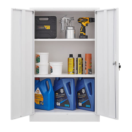 Metal Storage Cabinet With Locking Doors And Adjustable Shelf, Folding Filing Storage Cabinet, Folding Storage Locker Cabinet For Home Office, School, Garage HouseOfZazla