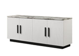 Matilda Cabinet Console Table with White Faux Marble Top
