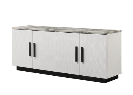 Matilda Cabinet Console Table with White Faux Marble Top HouseOfZazla