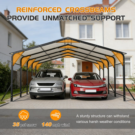 20'x20' Galvanated Steel Carport Canopy HouseOfZazla