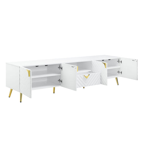 Gaines - High Gloss TV Stand - White HouseOfZazla