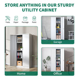 Heavy Metal Garage Storage Cabinet With Locking Doors, Steel, Adjustable Shelves